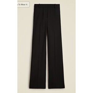 J.CREW Wide-leg Trouser in Four-Season Stretch Pant Size 14 Black NEW Work CC463